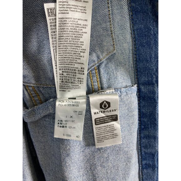 Levis Blue Denim Jean Jacket Womens Plus Size 1X Tracker Button Pockets Moto - Picture 7 of 16